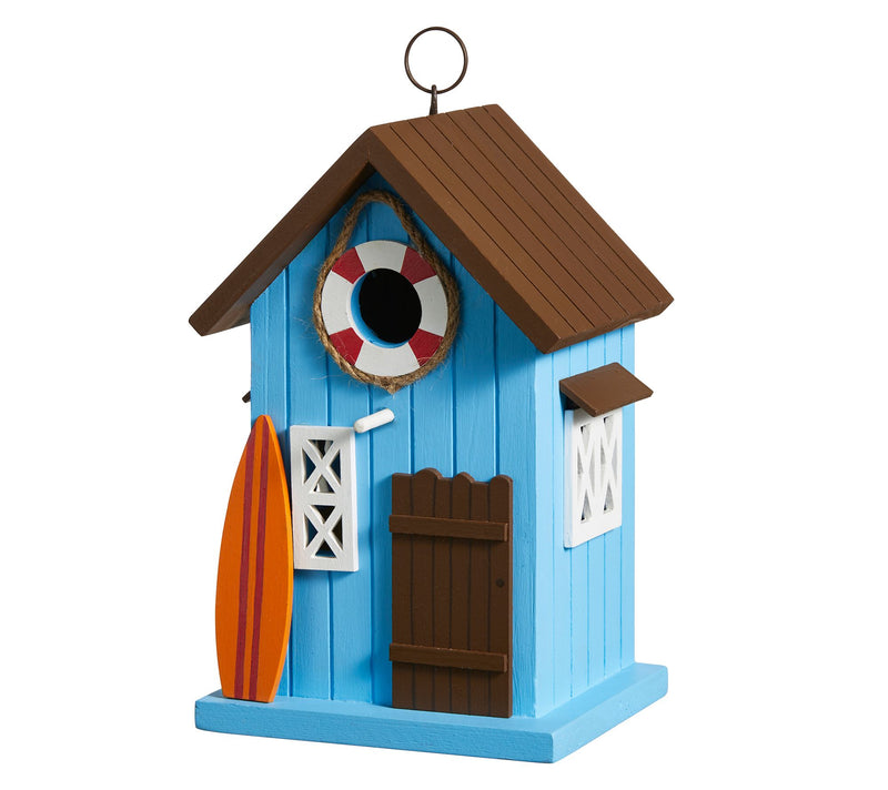 Glitzhome 10" Modern Wood Beach Hut DecorativeBirdhouse — View 2