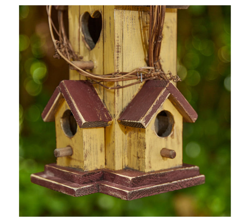 Glitzhome 12" Wooden Distressed Cottage Decorative Birdhouse — View 5