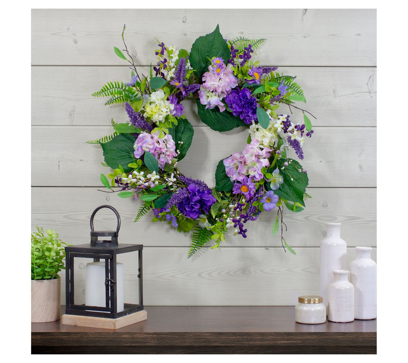 Northlight Hydrangea and Foliage Spring Floral Twig Wreath — View 5