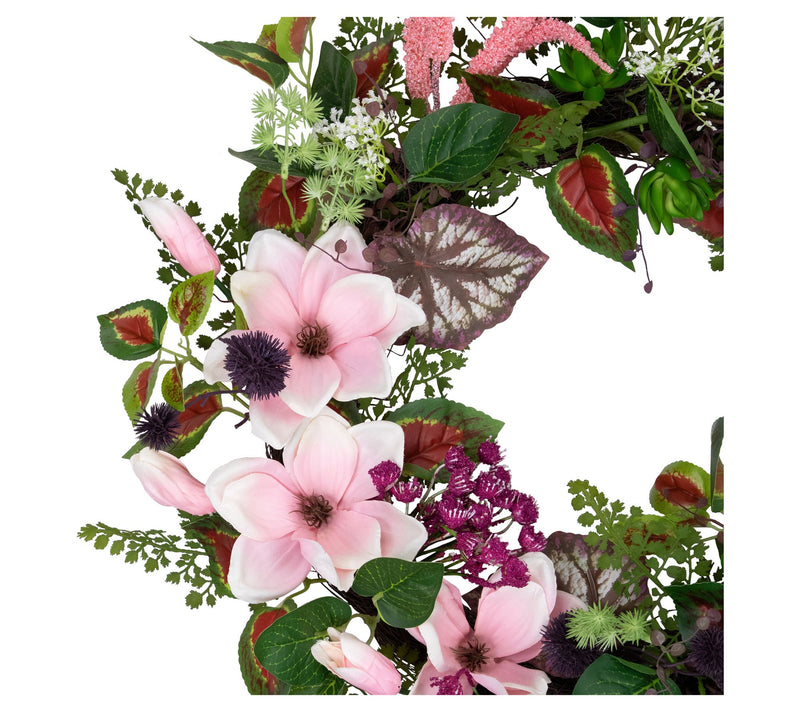 Northlight Succulent and Fern Spring Floral Wreath  24-Inch — View 3