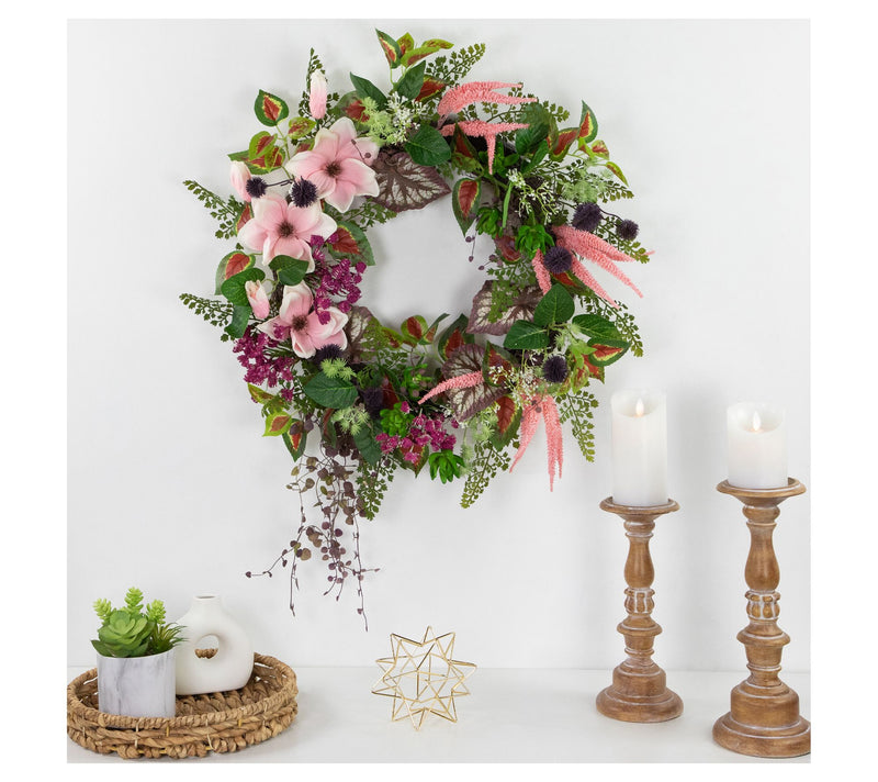 Northlight Succulent and Fern Spring Floral Wreath  24-Inch — View 4