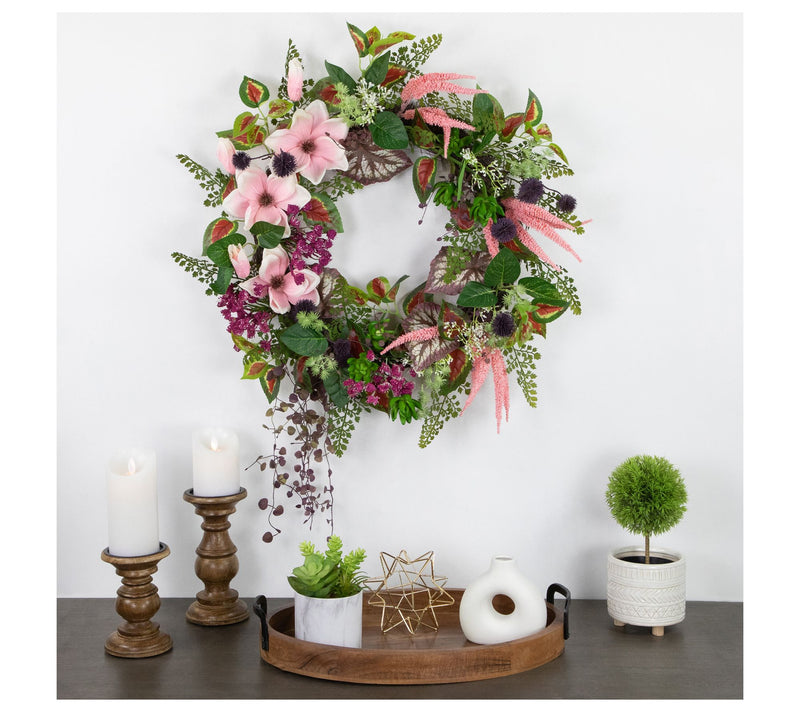 Northlight Succulent and Fern Spring Floral Wreath  24-Inch — View 5