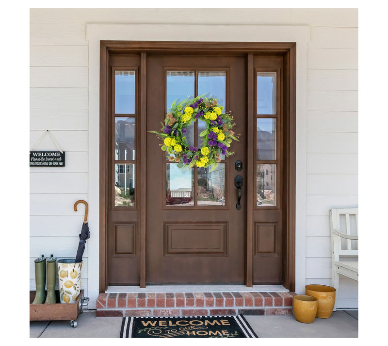 Northlight Mixed Foliage and Thistle Spring Wreath - 22" — View 5