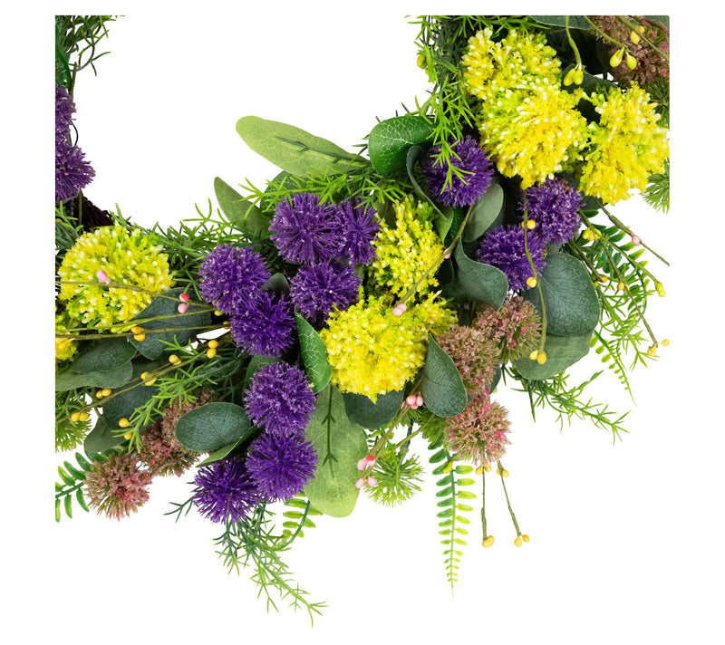 Northlight Mixed Foliage and Thistle Spring Wreath - 22" — View 2