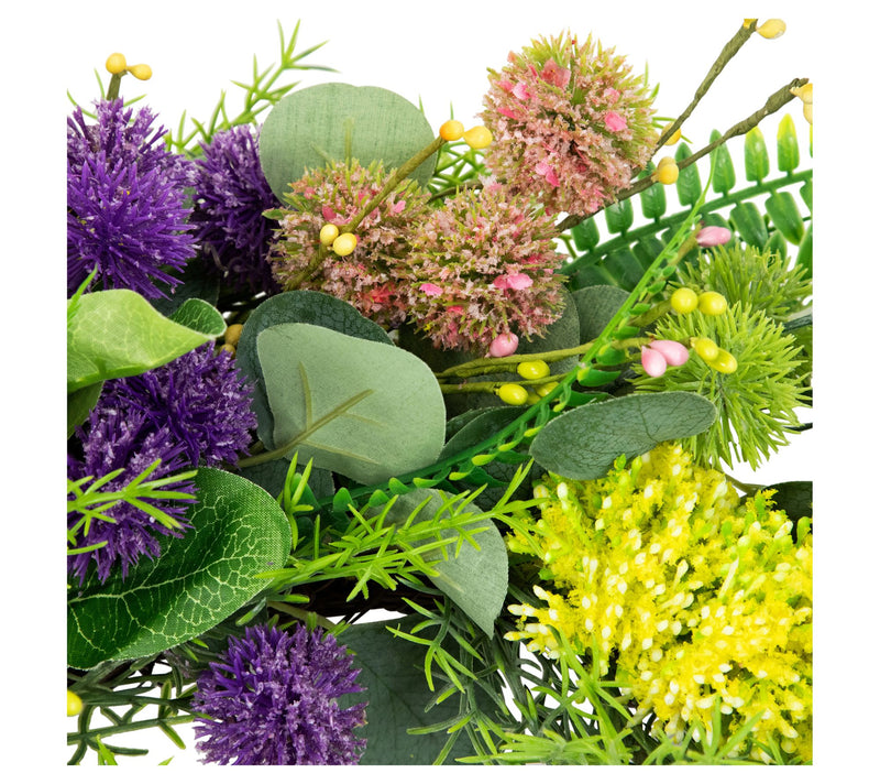 Northlight Mixed Foliage and Thistle Spring Wreath - 22" — View 3