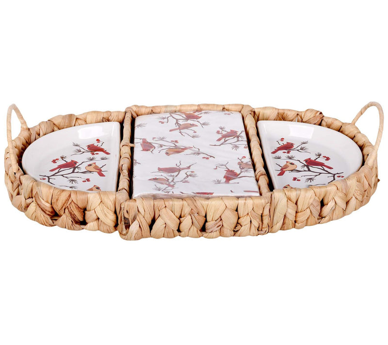Temp-tations Seasonal Divided Serving Basket with Napkins — Main view