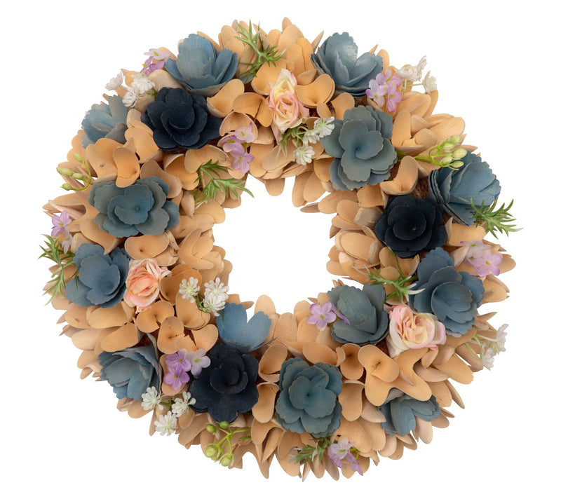 Northlight Wooden Spring Wreath with Mini Flowers- 14" — View 7