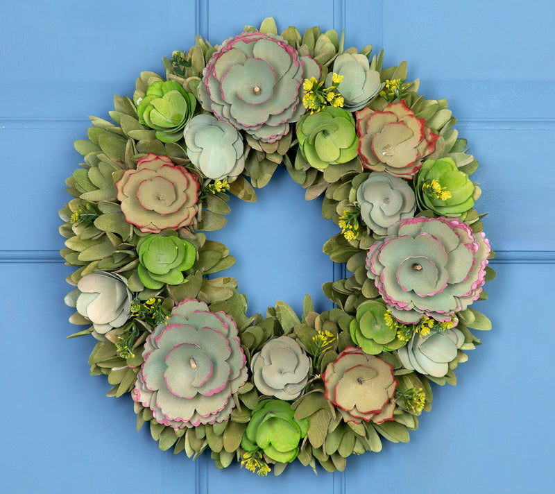 Northlight Wooden Mini Flowers Spring Wreath - 14" — View 5