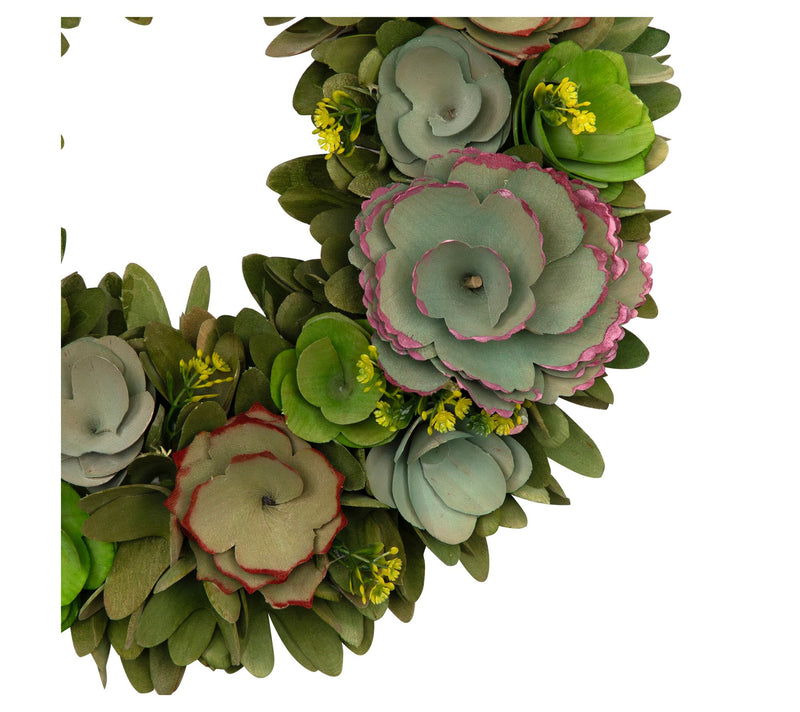 Northlight Wooden Mini Flowers Spring Wreath - 14" — View 4