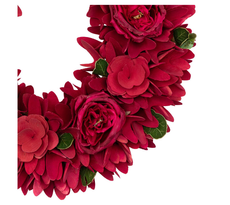 Northlight Rose Floral Wooden Spring Wreath — View 4