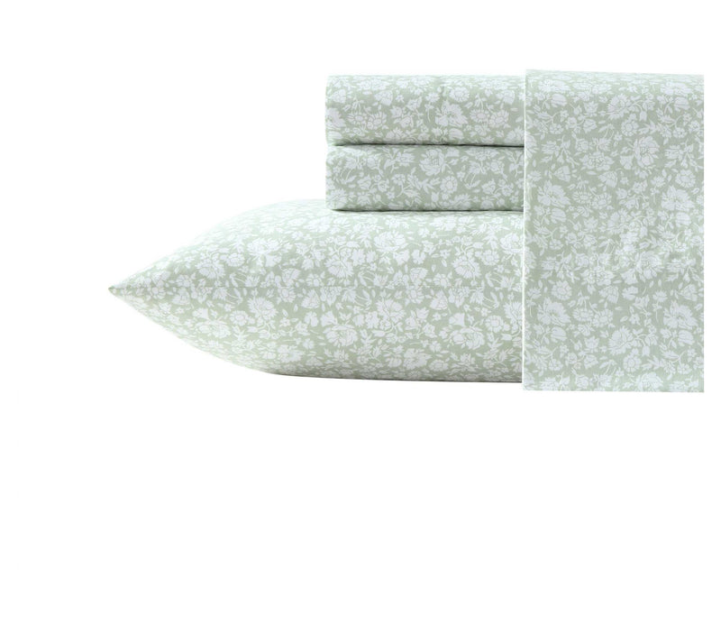 Laura Ashley Heirloom Ditzy Moss Green Twin Sheet Set — Main view