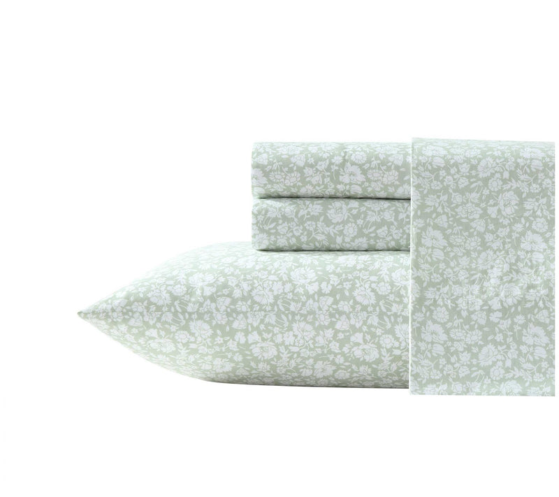 Laura Ashley Heirloom Ditzy Moss Green Full Sheet Set — Main view