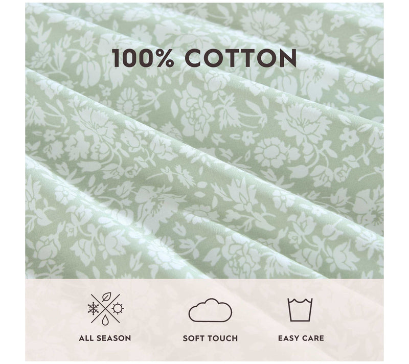 Laura Ashley Heirloom Ditzy Moss Green Full Sheet Set — View 8