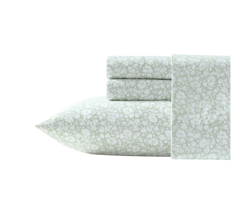 Laura Ashley Heirloom Ditzy Moss Green Full Sheet Set — View 10