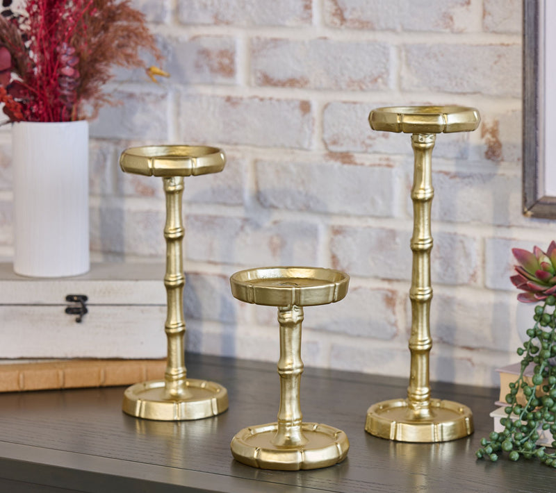Set of 3 __________ Bamboo Style Pillar Holders by Kim Gravel — View 2