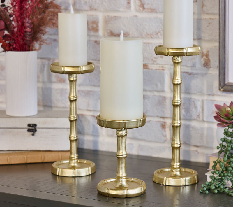 Set of 3 __________ Bamboo Style Pillar Holders by Kim Gravel — View 6