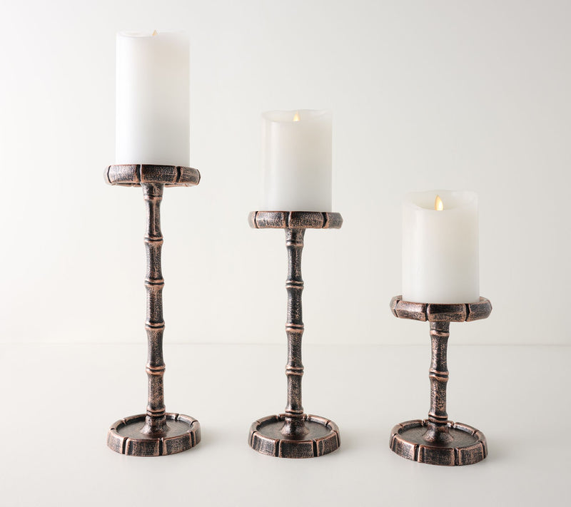 Set of 3 __________ Bamboo Style Pillar Holders by Kim Gravel — Main view