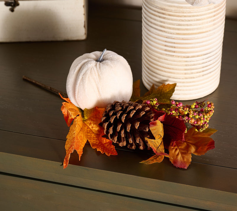 Set of 4 Velvet Pumpkin and Maple Leaf Picks by Valerie — View 6