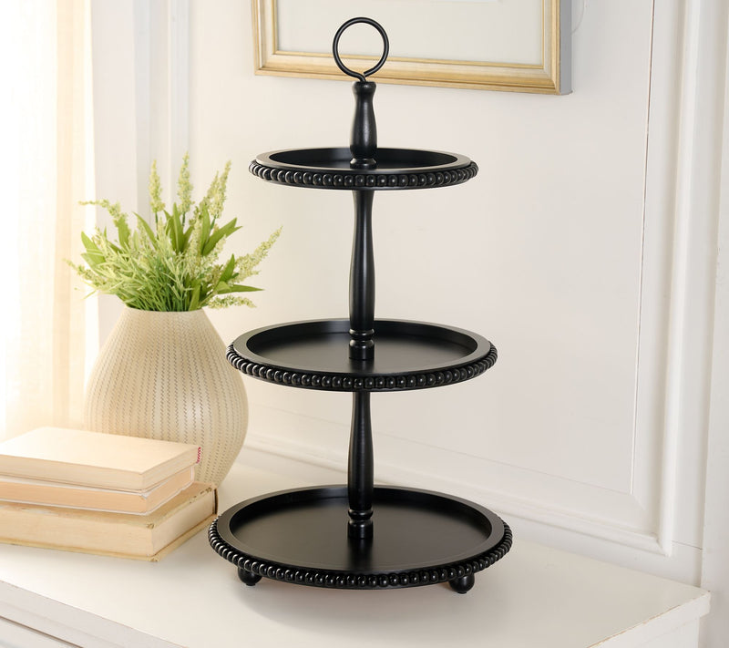 3-Tier Wood Tray with Beaded Detail by Valerie — View 4