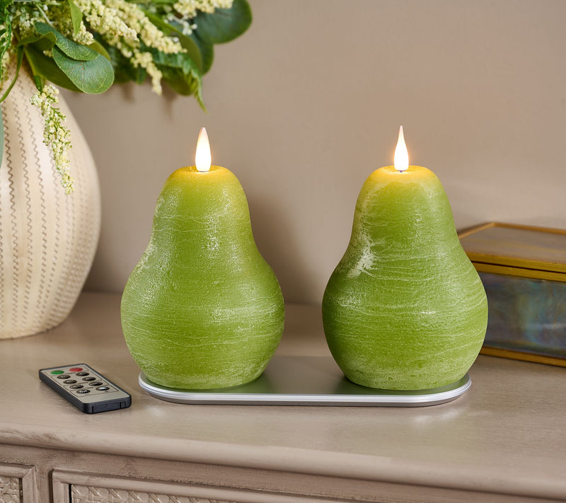 Home Bliss Set of 2 Rechargeable 5" Flameless Pear Candles — View 7