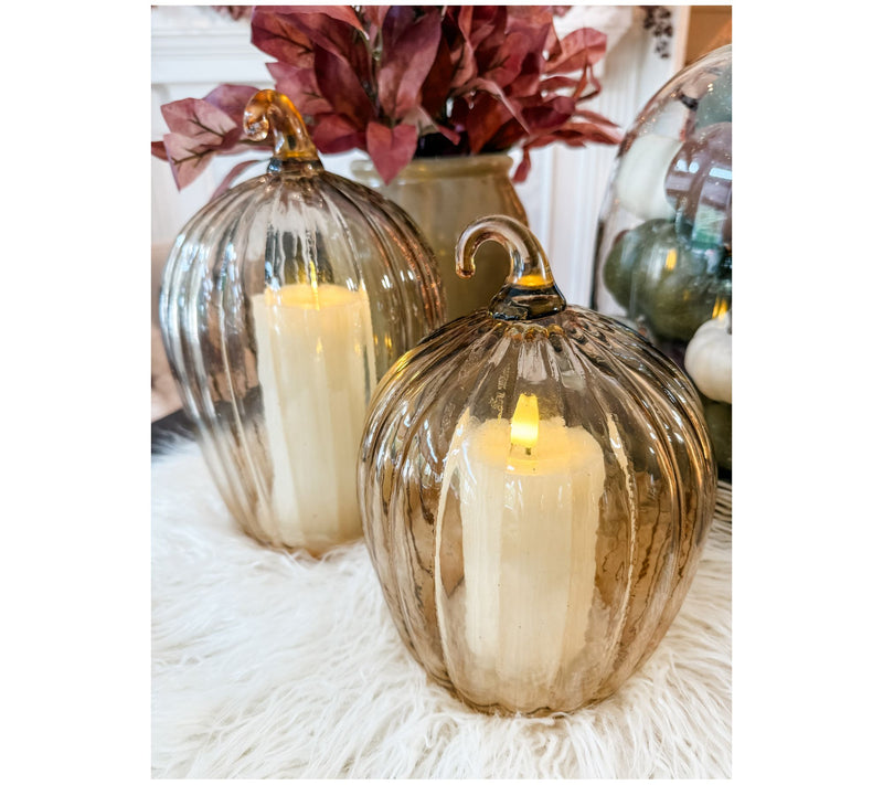 Simply Stunning Set of 2 Glass Pumpkin Cloches by Janine Graff — View 2
