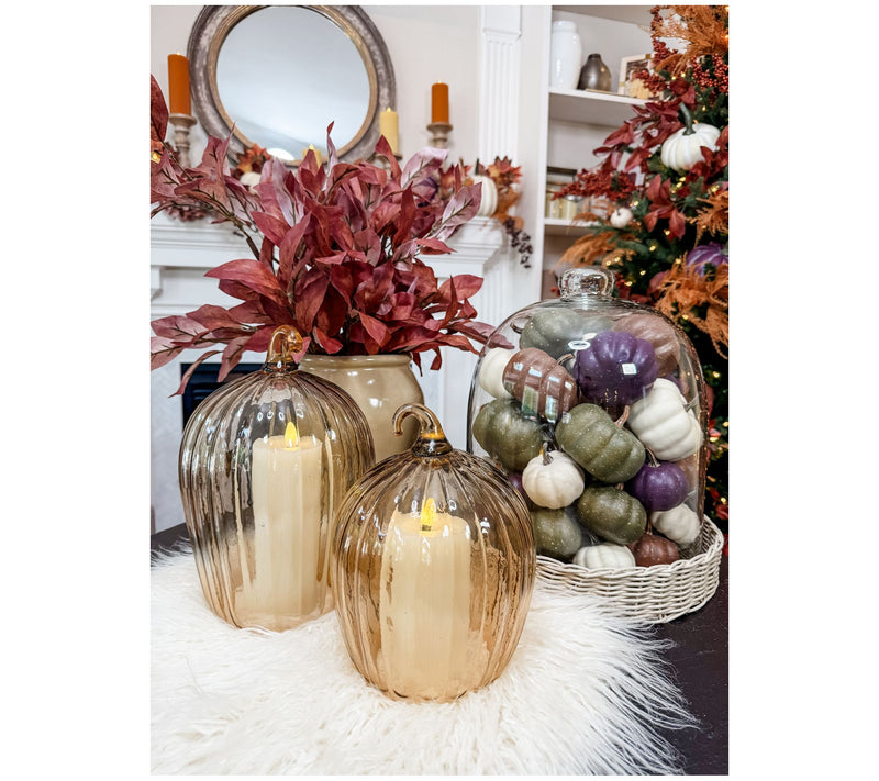 Simply Stunning Set of 2 Glass Pumpkin Cloches by Janine Graff — View 3