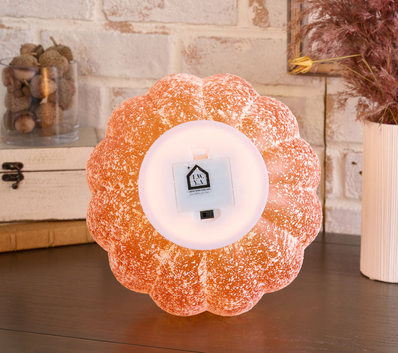 11" Illuminated Frosted Glass Pumpkin by Kim Gravel — View 2