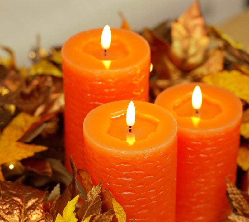 Set of 3 Textured Wax Flameless Candles by Kim Gravel — View 11