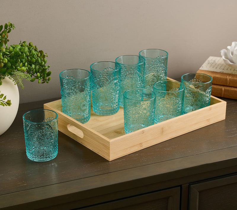 Home Reflections Set of 8 Glasses with Tray — View 7