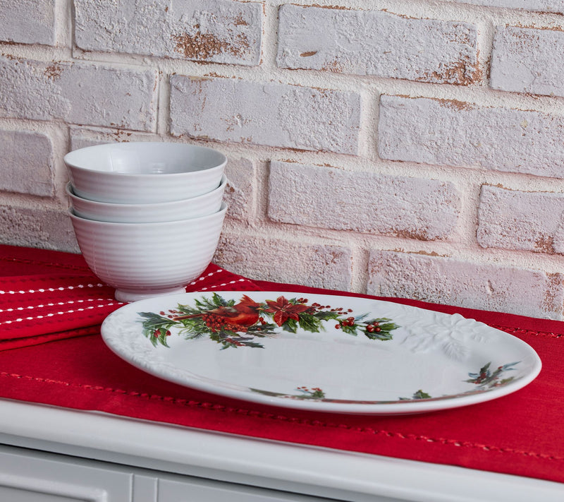 Home Reflections 14" Oval Holiday Serving Platter — Main view