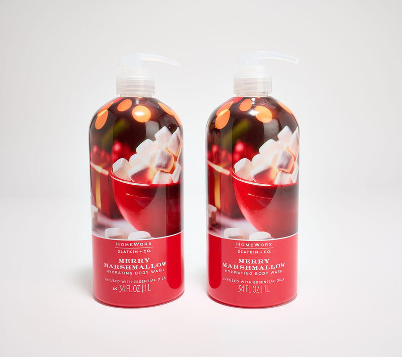 HomeWorx by Slatkin + Co. S/2 34oz Merry Marshmallow Body Wash — Main view