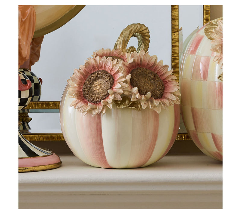 MacKenzie- Childs Rosy Stripe Small Sunflower Pumpkins — View 3