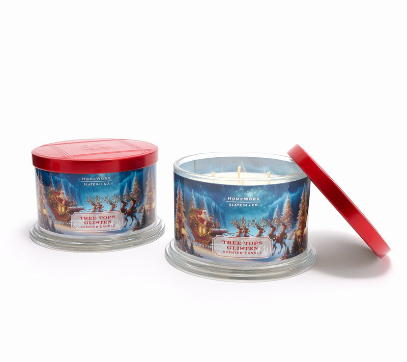 HomeWorx by Slatkin + Co. S/2 18oz Tree Top Glisten Candles — Main view