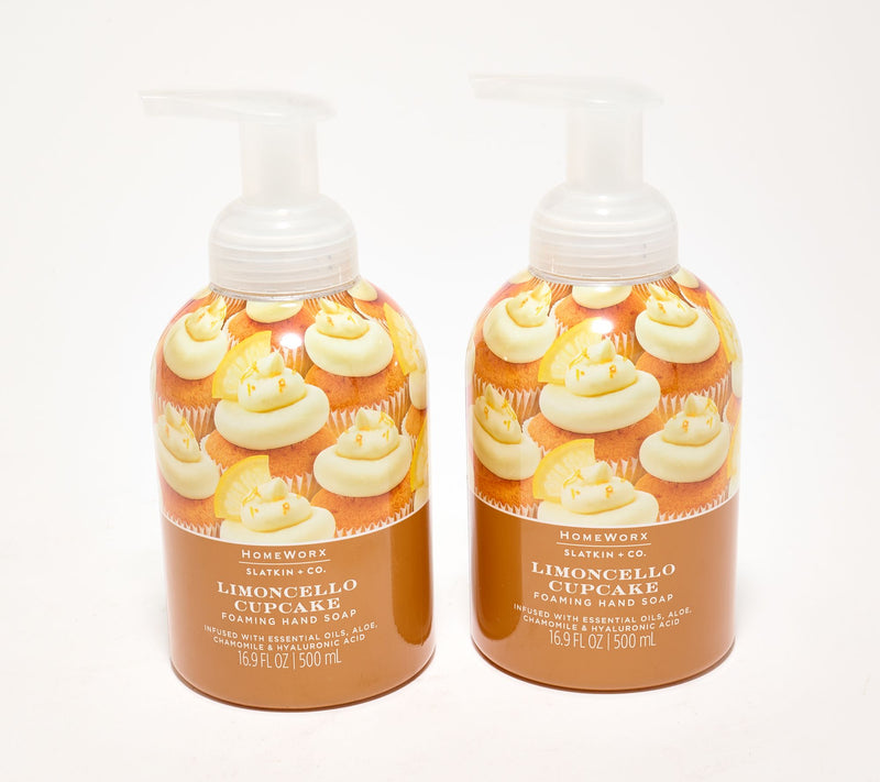HomeWorx by Slatkin + Co. S/2 16oz Lemon Cupcake Foaming Hand Soap — Main view