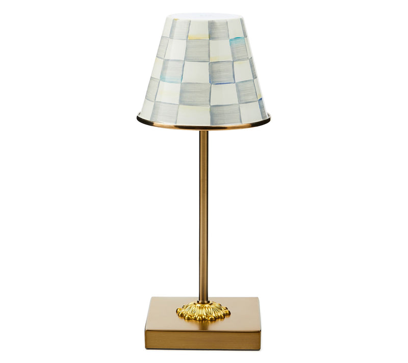 MacKenzie-Childs Sterling Check LED Rechargeable Table Lamp — Main view