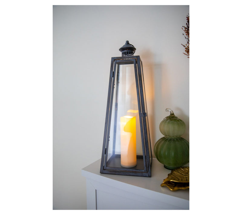 Large Metal 23.5" Lantern w/ LED Candle & Remote by Lauren McBride — View 10