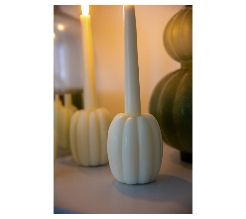 S/3 Flameless Wax Pumpkin Taper Candles by Lauren McBride — View 5