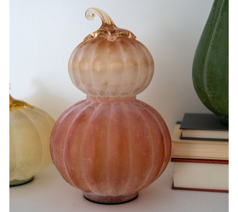 10.5" Frosted Glass Pumpkin Stack by Lauren McBride — View 9