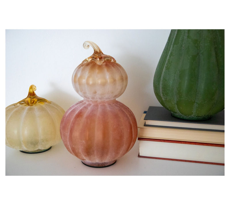 10.5" Frosted Glass Pumpkin Stack by Lauren McBride — View 5