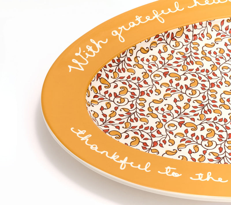 Aarti Sequeira With Grateful Hearts 18" Serving Platter — View 4