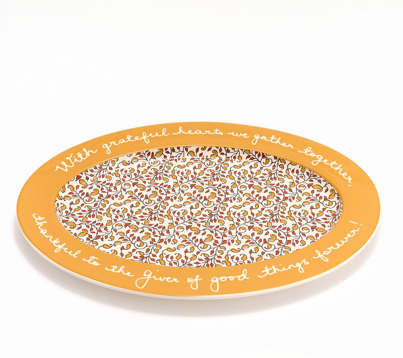 Aarti Sequeira With Grateful Hearts 18" Serving Platter — View 2