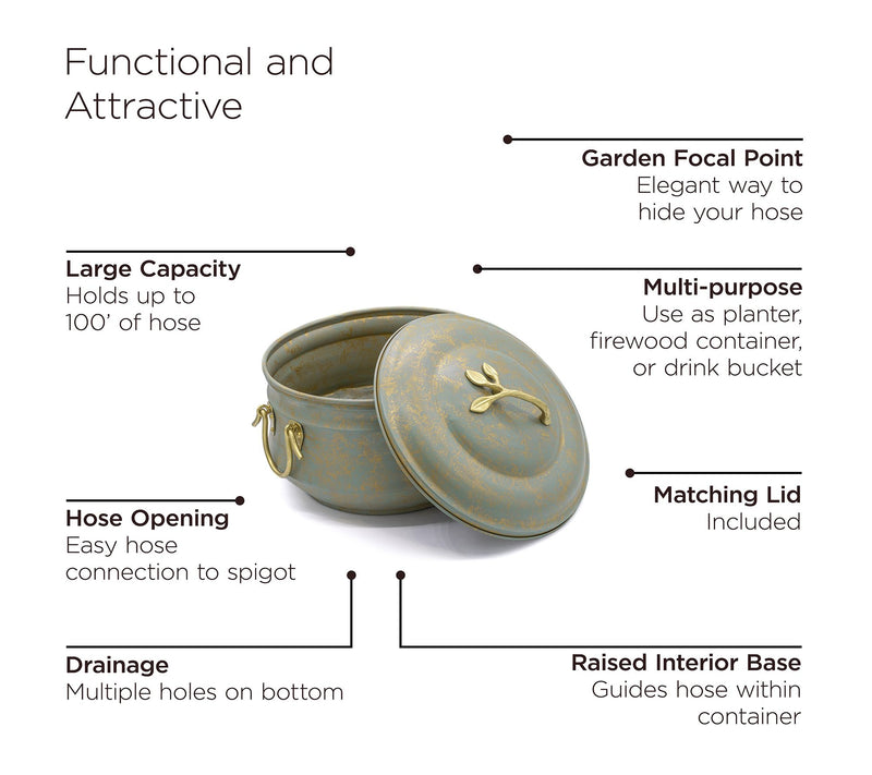 Sedona Hose Pot with Lid - Brass Accents by Good Directions — View 4