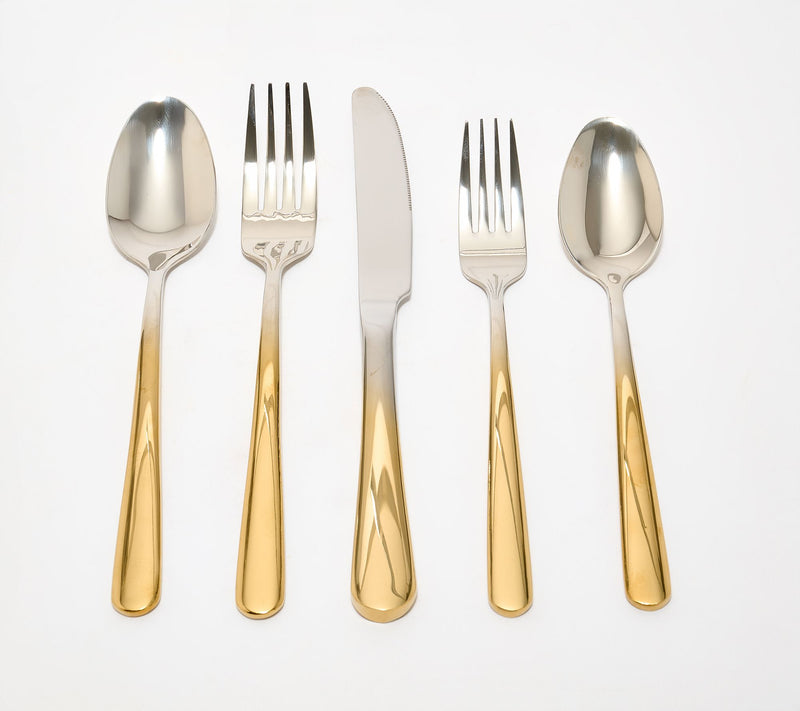 Home Reflections 20pc Two-Tone Stainless Steel Flatware Set — Main view