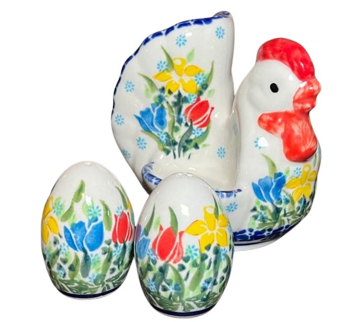 Lidia's Polish Pottery Chicken with Eggs Salt and Pepper — View 2