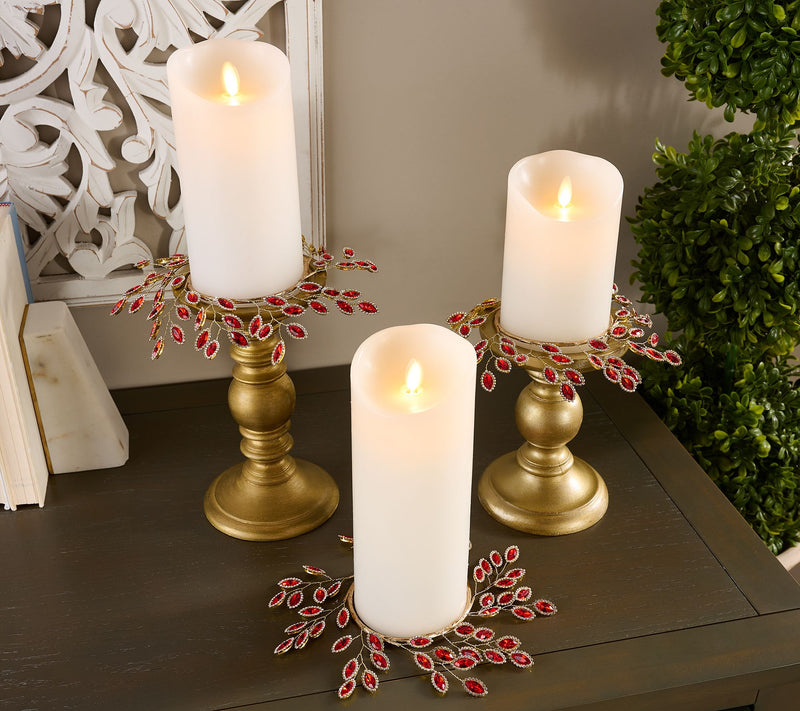 Set of 3 Faceted Gem Candle Rings by Valerie — View 13