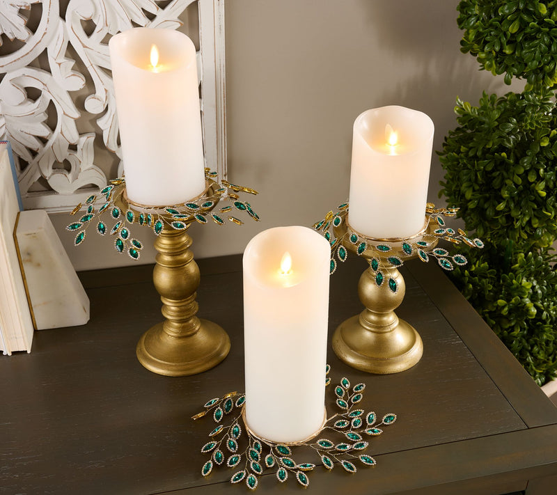 Set of 3 Faceted Gem Candle Rings by Valerie — View 9