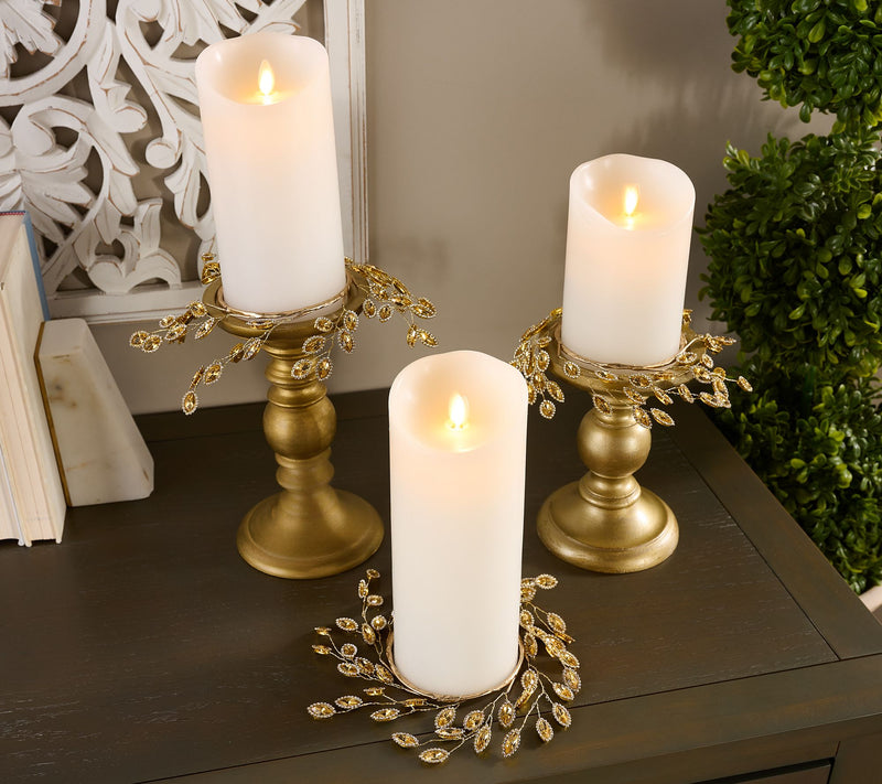 Set of 3 Faceted Gem Candle Rings by Valerie — View 17