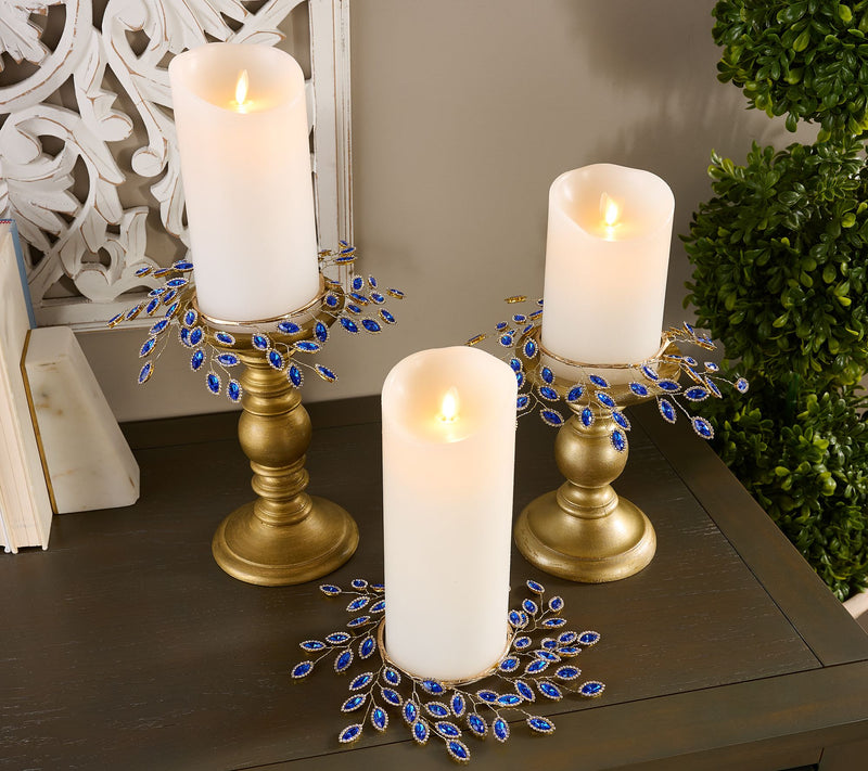 Set of 3 Faceted Gem Candle Rings by Valerie — View 15