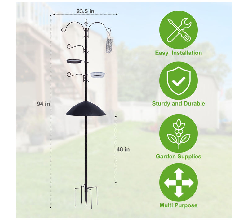 Heavy Duty Bird Feeding Station Kit with Squirrel Baffle — View 4