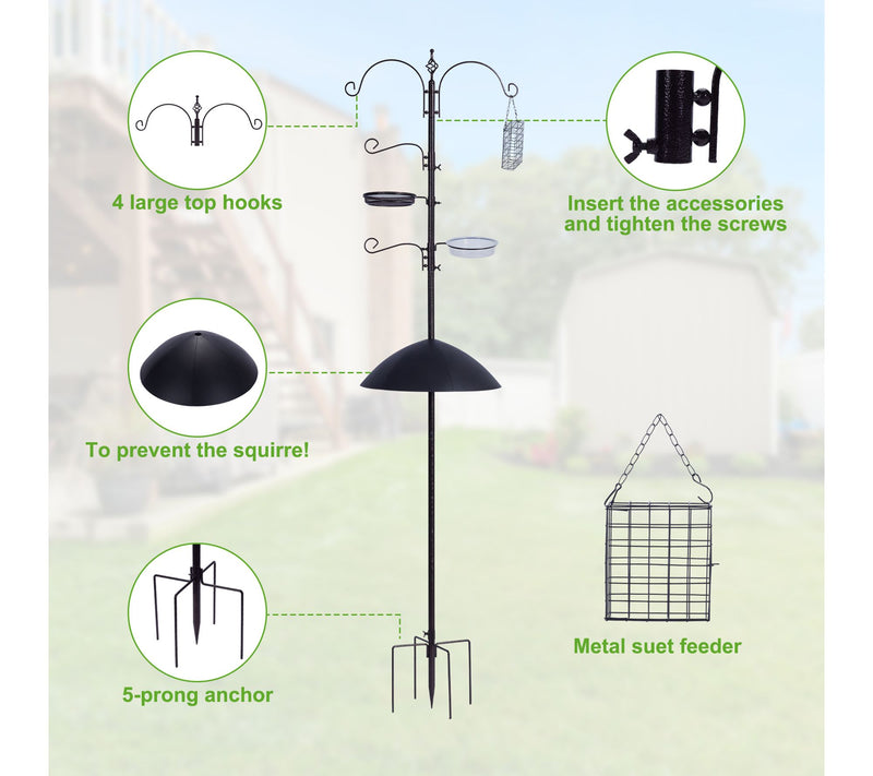 Heavy Duty Bird Feeding Station Kit with Squirrel Baffle — View 5
